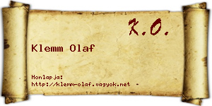 Klemm Olaf névjegykártya
